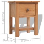 vidaXL Tables de chevet 2 Pièces 36x30x47 cm bois de chêne massif