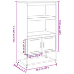 vidaXL Buffet haut vert olive 68 5x38 5x123 5 cm acier