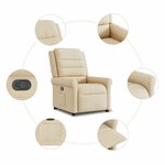 vidaXL Fauteuil inclinable Crème Tissu