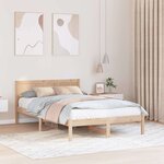 vidaXL Cadre de lit Marron 135 x 190 cm Bois de pin massif