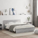 vidaXL Cadre de lit avec tête de lit sonoma gris 150x200 cm