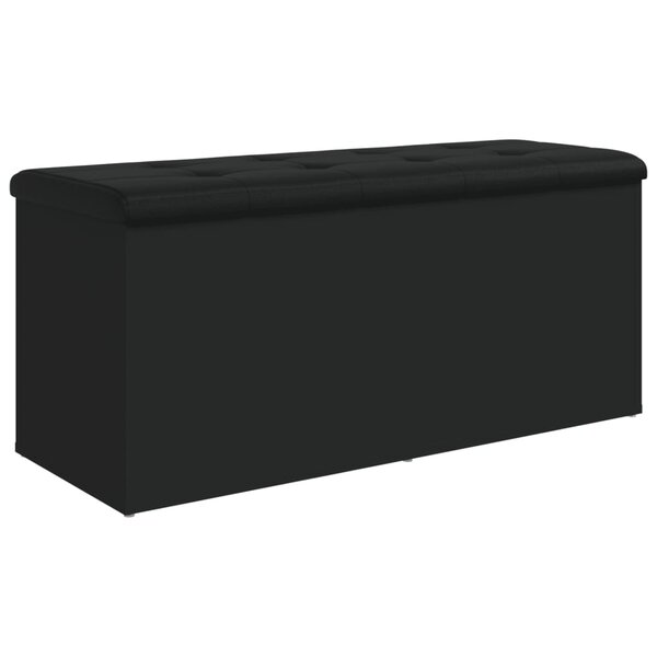 vidaXL Banc de rangement noir 102x42x45 cm bois d'ingénierie