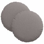 vidaXL Coussins de siège 2 Pièces Taupe Ø30 x 13 cm tissu