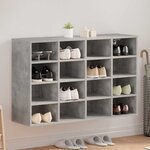 vidaXL Cabinet à chaussures avec étagère Gris béton 103 x 30 x 67 cm