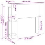 vidaXL Cabinet de Tête de Lit Blanc brillant Bois d'ingénierie