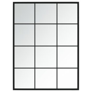 vidaXL Miroir mural noir 80x60 cm métal