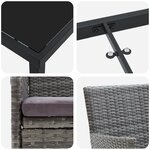 vidaXL Ensemble de salle à manger de jardin 9 pièces gris en poly rattan