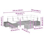 vidaXL Ensemble de canapé de jardin 8 Pièces Beige  gris clair