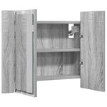 vidaXL Armoire à miroir LED Sonoma gris 60x12x45 cm Bois d'ingénierie