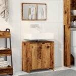 vidaXL Armoire de salle de bain et miroir vieux bois bois d'ingénierie