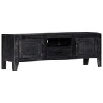 vidaXL Meuble TV Noir 118x30x40 cm Bois de manguier massif