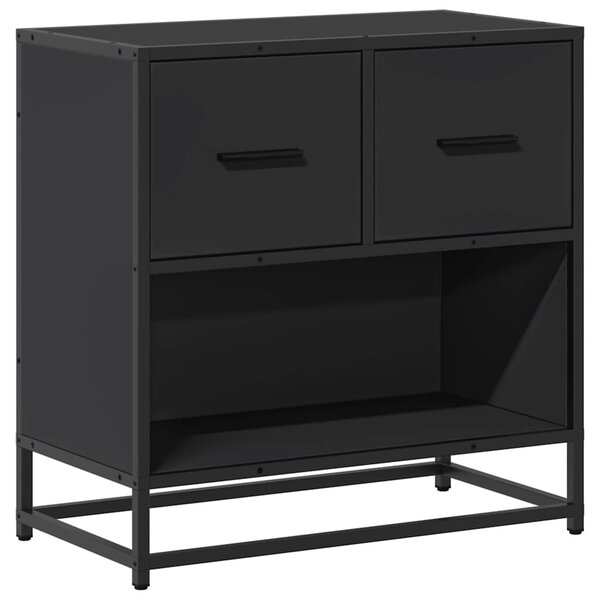 vidaXL Table de chevet noir 60x31x60 cm bois d'ingénierie et métal