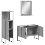 vidaXL Ensemble d'armoires de salle de bain 3 Pièces sonoma gris