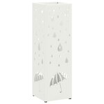vidaXL Porte-parapluies Blanc Métal Standard Motif Porte-parapluies