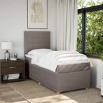 vidaXL Sommier à lattes de lit avec matelas Taupe 90x200 cm Tissu