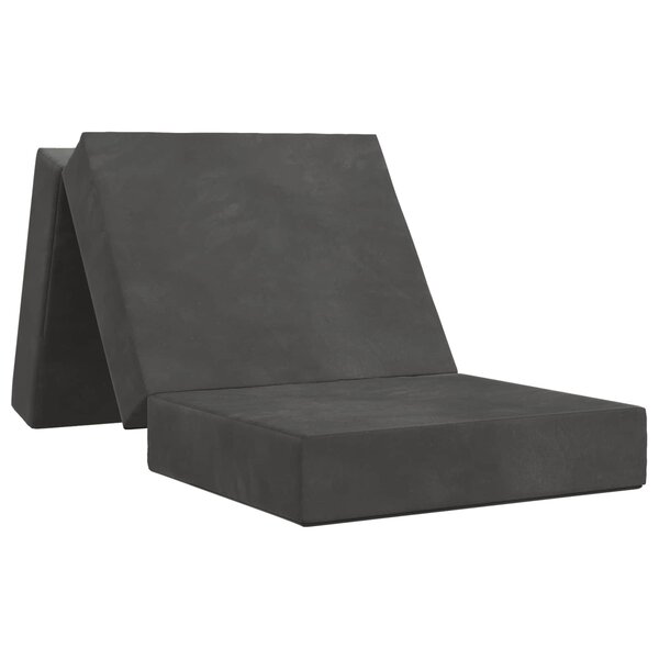 vidaXL Canapé-lit pliable 90 x 67 x 45 cm Gris foncé