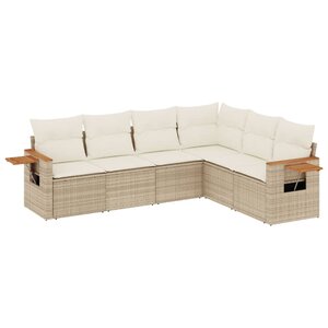 vidaXL Salon de jardin avec coussins 6 Pièces beige résine tressée