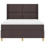 Lit Box Spring vidaXL avec Matelas en Marron Foncé  140x190 cm  Tissu