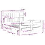vidaXL Lit bibliothèque sans matelas cire marron 150x200 cm pin massif