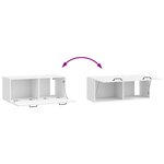 vidaXL Meuble TV mural Montage mural Blanc brillant 78 5 x 31 x 30 cm