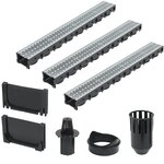 vidaXL Caniveau de drainage 3 Pièces Acier galvanisé 3 m