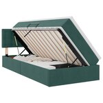 vidaXL Lit de Rangement avec matelas Vert foncé 90 x 190 cm Velours