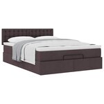VidaXL Cadre de lit ottoman avec matelas marron foncé 140x200 cm tissu