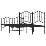 vidaXL Cadre de lit métal sans matelas avec pied de lit noir 120x190cm