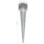 vidaXL Piquets au sol 2 pcs Argenté 14x14x91 cm Acier galvanisé