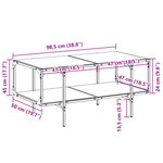 vidaXL Table basse avec dessus en verre noir 98 5x50x45 cm acier