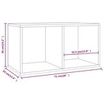 vidaXL Boîte de rangement de vinyles Noir 71x34x36cm Bois d'ingénierie