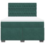 vidaXL Sommier à lattes de lit et matelas Vert foncé 140x190cm Velours