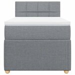 vidaXL Sommier à lattes de lit et matelas Gris clair 90x190 cm Tissu