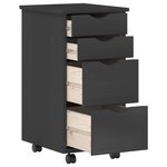 vidaXL Ensemble bureau et cabinet roulant MOSS 2 Pièces Gris