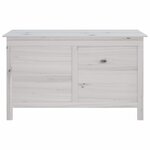 vidaXL Boîte de rangement de jardin blanc bois massif de sapin