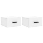 vidaXL Tables de chevet murales 2 Pièces blanc 35x35x20 cm