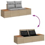 vidaXL Ensemble de canapé de jardin 3 Pièces beige et gris clair