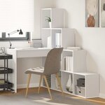 vidaXL Bureau d'angle Blanc 101 5 x 149 5 x 149 5 cm Bois d'ingénierie