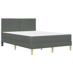 vidaXL Cadre de lit Gris foncé 140 x 190 cm Polyester
