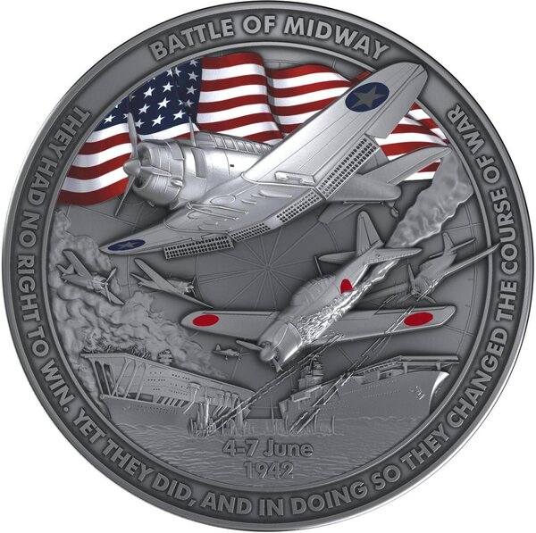 Pièce de monnaie en Argent 5 Dollars g 62.2 (2 oz) Millésime 2025 BATTLE OF MIDWAY