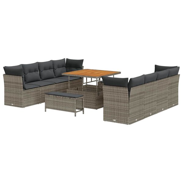 vidaXL Ensemble de canapé de jardin 11 Pièces Gris 100 x 100 x 71 cm