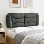 vidaXL Coussin de tête de lit Hvar gris foncé 140 cm tissu