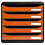 Module De Classement Big Box Plus 5 Tiroirs Iderama - Orange Brillant - Exacompta