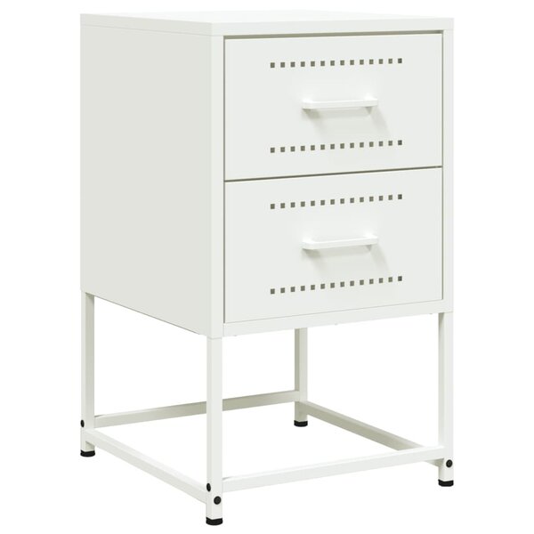 vidaXL Table de chevet blanc 36x39x60 5 cm acier