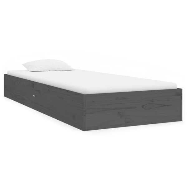 vidaXL Cadre de lit sans matelas gris bois massif 75x190 cm