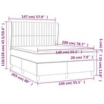 vidaXL Sommier à lattes de lit avec matelas Noir 140x200 cm Velours