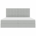 vidaXL Lit de rangement LED avec matelas Gris clair 200 x 200 cm