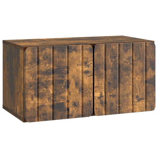 vidaXL Meuble TV mural Chêne fumé 59 5 x 31 x 30 cm Bois d'ingénierie