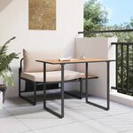 vidaXL Ensemble de salle à manger pour jardin 2 Pièces Taupe Acier