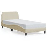 vidaXL Cadre de lit avec tête de lit Dover crème 80x200cm tissu